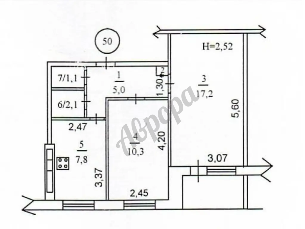 Продается 2-комнатная квартира 44кв.м улица Февральская на Левом берегу