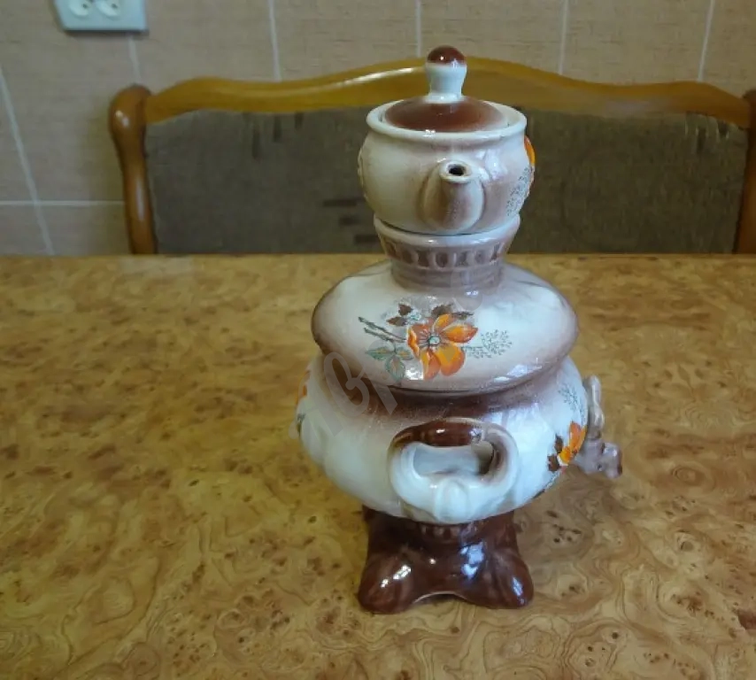 Самовар с чайником керамический декоративный